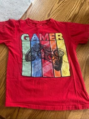 Kids Red 'Gamer' Graphic Tee